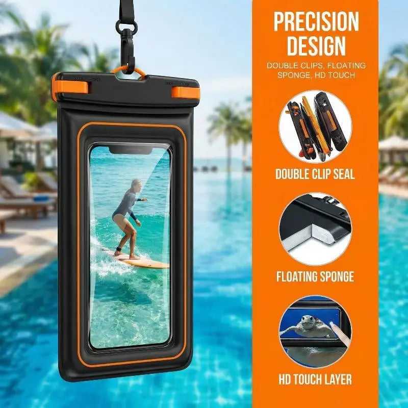 Double Space Waterproof Pouch for Phones Secure Dry Bag for Universal Compatibility Beach Pool Use Oasis Select