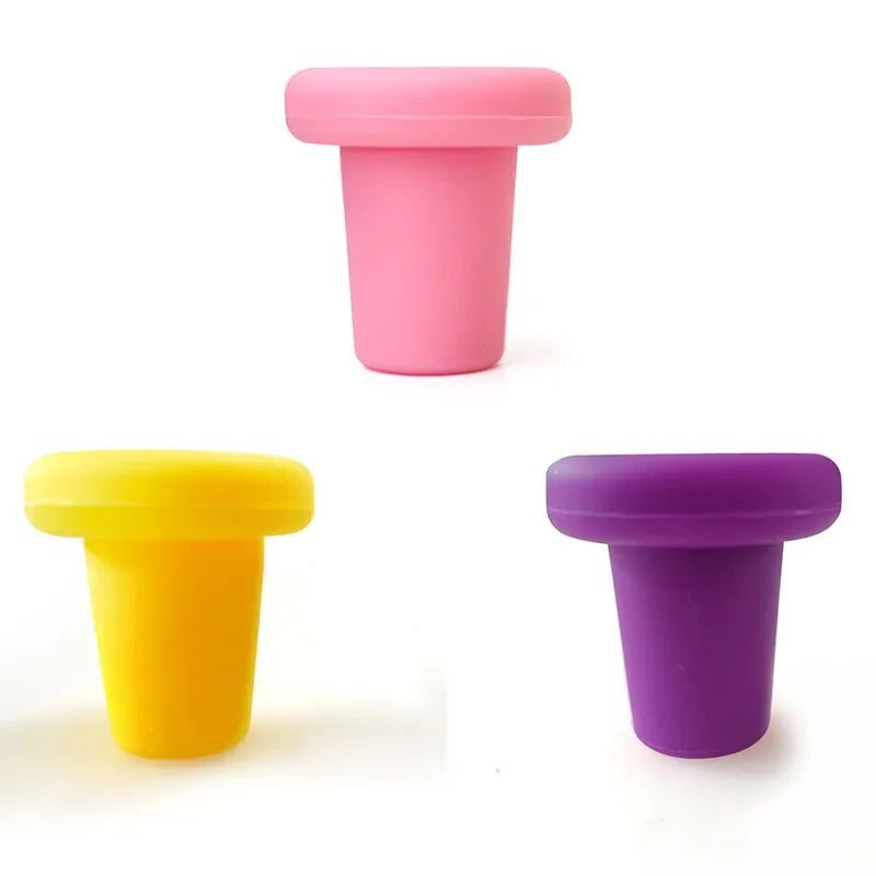 1/2/3/4pcs Silicone Bottle Stoppers Creative Wine Stoppers Bottle Caps Bar Preservation Tools Safe Healthy Home Bar Accessories Oasis Select 3pcs mix 2