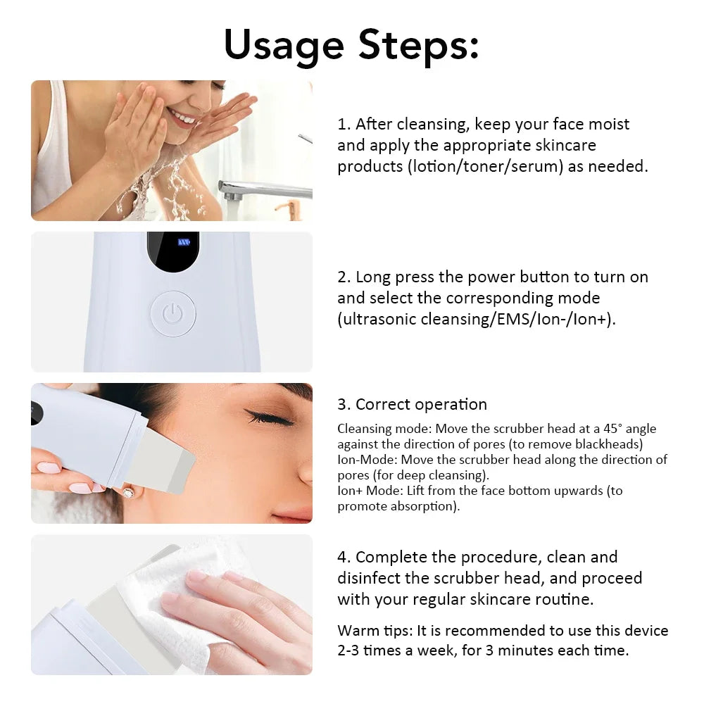 Ultrasonic Skin Scrubber – Blackhead & Deep Pore Cleaner