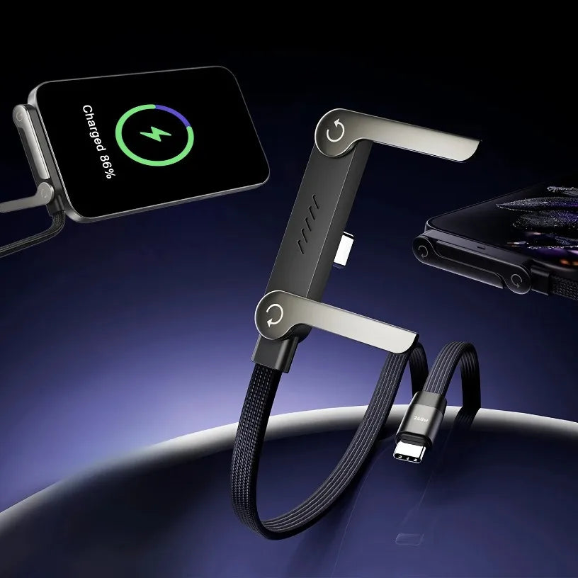240W Fast Charging Foldable Bracket Data Cable PD Data Wire Foldable Phone Tablet Stand Type-C to Type-C /PD to Type-C Holder Oasis Select