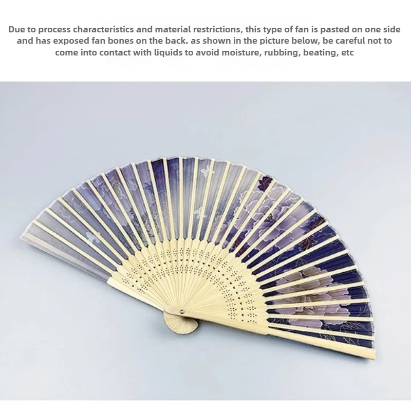 6-inch Portable Folding Fan Chinese-style Peony Flower Fan Summer Folding Craft Fan Oasis Select