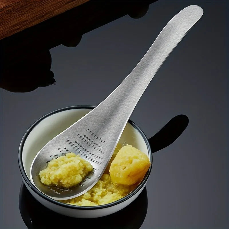 Stainless Steel Garlic Ginger Fruits Root Vegetable Grater Grinder Spoon for Kitchen Oasis Select