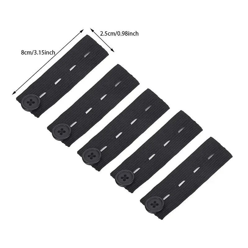 5pcs Pant Extender Belt Unisex Waist Band Tight Trousers Jeans Skirts Maternity Button Hooks Garment DIY Sewing Supplies Oasis Select