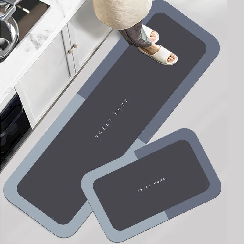 Quick Dry Crystal Velvet Kitchen Mat Easy to Clean Thick Soft Floor Mat for Kitchen Bathroom Hallway Entryway and Laundry Oasis Select Blue A-50x160cm