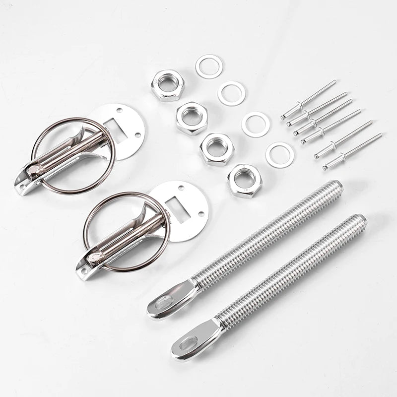 Aluminum Racing Hood Pin Lock Kit – Universal Bonnet Latch