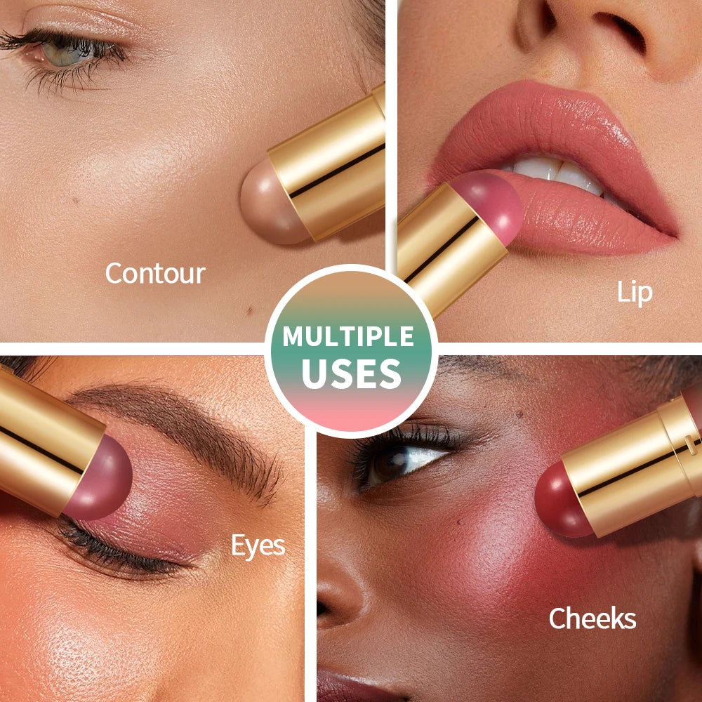 Butter Glow & Go Multiuse Stick Double-Headed Bronzer Blush Stick for Cheeks Contours Light Glossy Bronze&Pink Blusher Cosmetics Oasis Select
