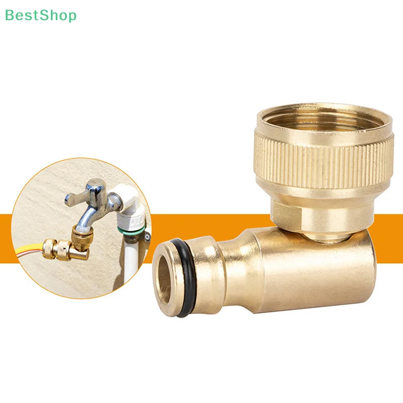 3/4" Brass Swivel Elbow Garden Hose Faucet Adapter