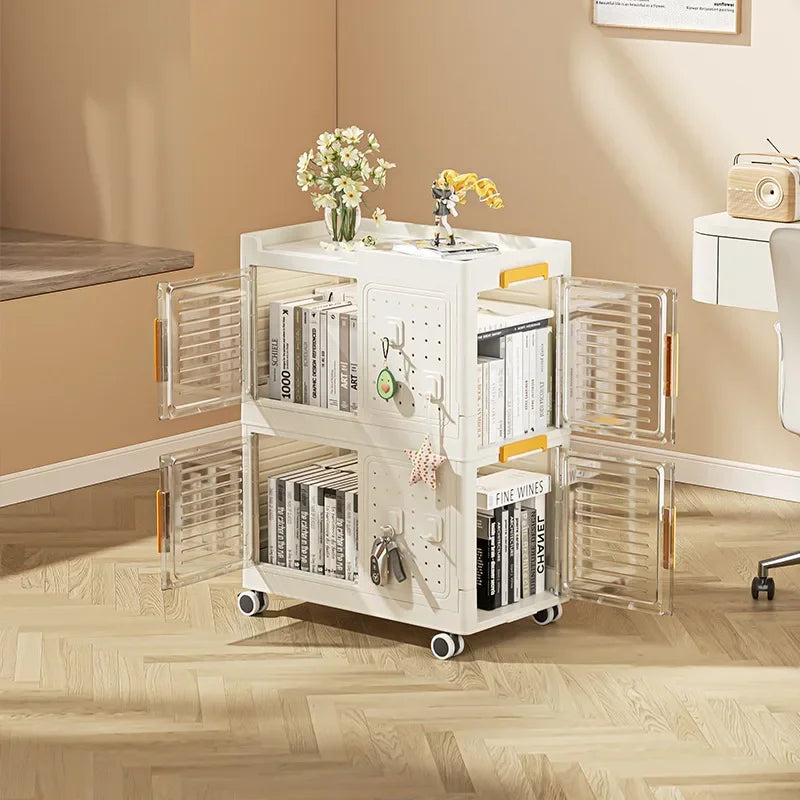 Stackable bookcase storage box Movable sorting folding box Classroom storage Living room sundries storage box sturdy and durable Oasis Select