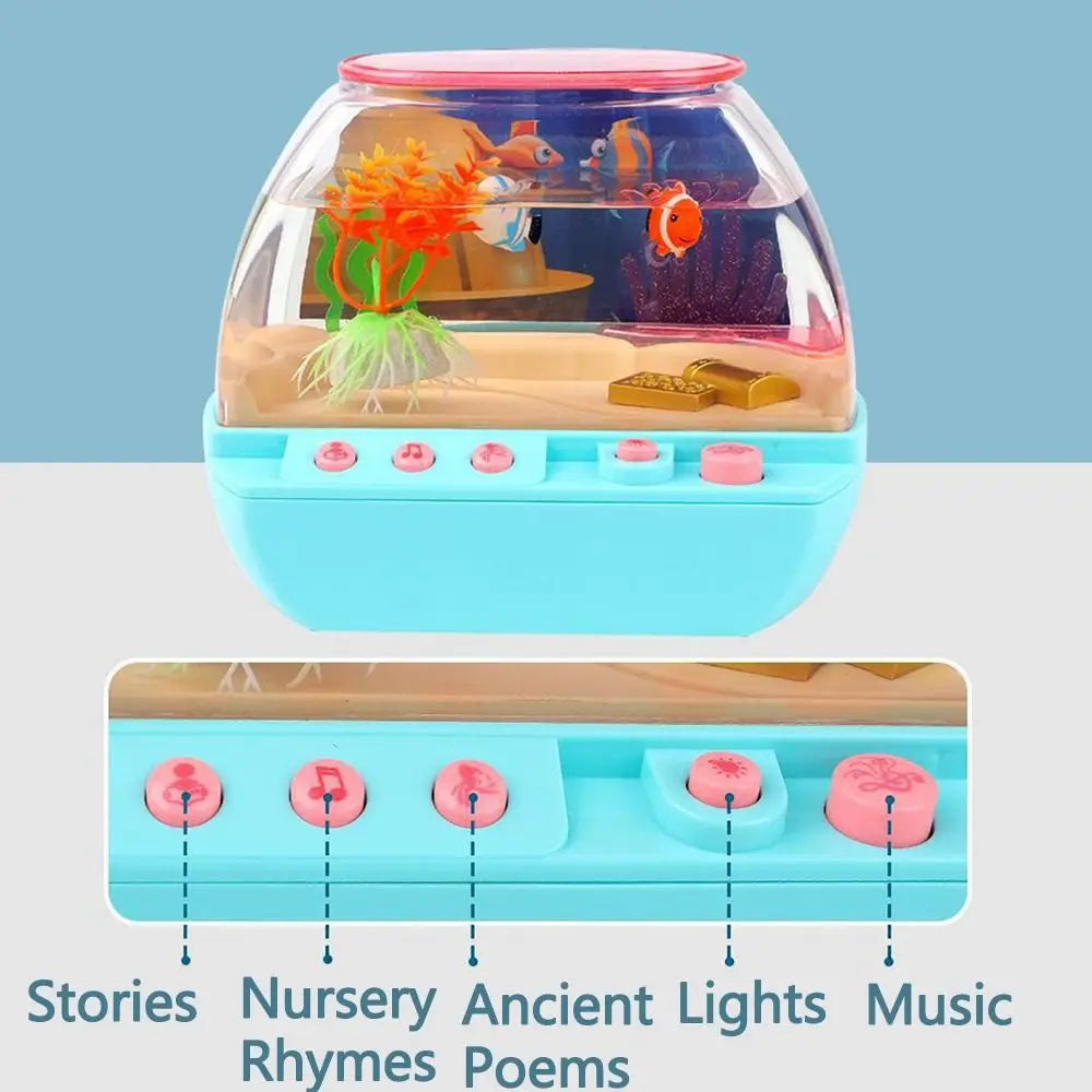 LED Mini Fish Tank Toy with Music & Fishing Game | Desktop Kids Aquarium Toy Oasis Select