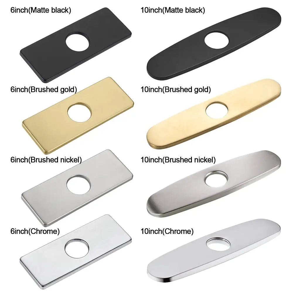 1PC Faucet Plate Hole Tap Cover Deck Plate Stainless Steel Bathroom Kitchen Sink For Most Single Hole Faucet Decorative Panel Oasis Select