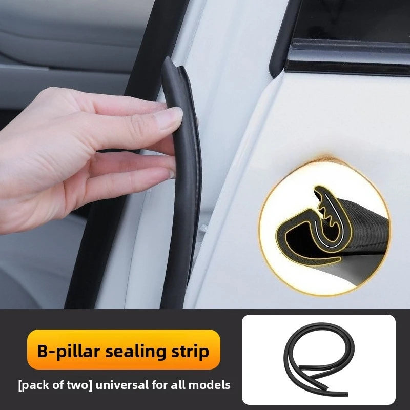 Sound Insulation Sealing Strips 2pcs Car B-pillar Sealing Strip with Steel Bar Car Door Edge Seal Strip Car Rubber Weatherstrip Oasis Select