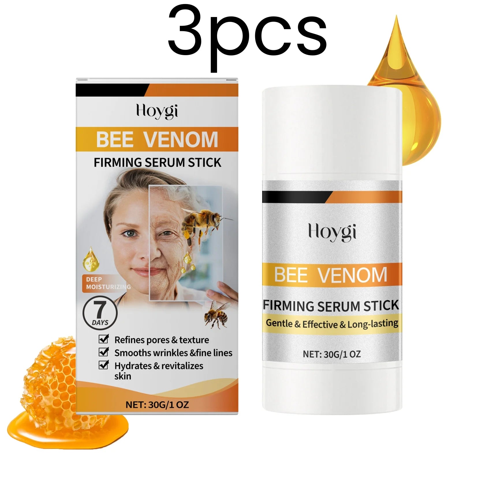 Hoygi Bee Venom Serum Stick Anti Wrinkle Pore Minimizing Smoothing Fine Lines Repairing Even Tone Hydrating Firming Serum Stick Oasis Select 3pcs