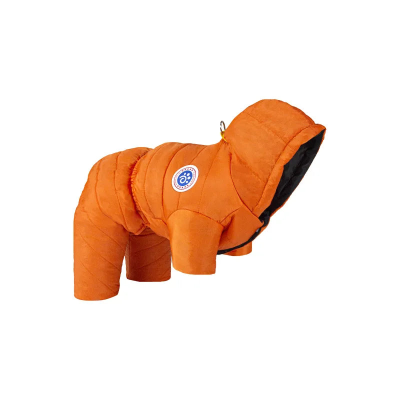 Dog Clothes Autumn and Winter Thickened Cotton Clothes Small Dog Teddy Bimi Bear Winter Warm Waterproof Four-legged Clothes Oasis Select Orange 3XL 7.5-10kg