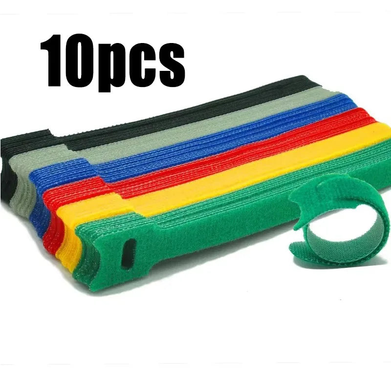 10-100pcs Releasable Cable Ties Wire Organizer Black 15cm Nylon Hook Loop Straps Wrap Zip Bundle Bandage Tie Plastics Fastening Oasis Select 10pcs random