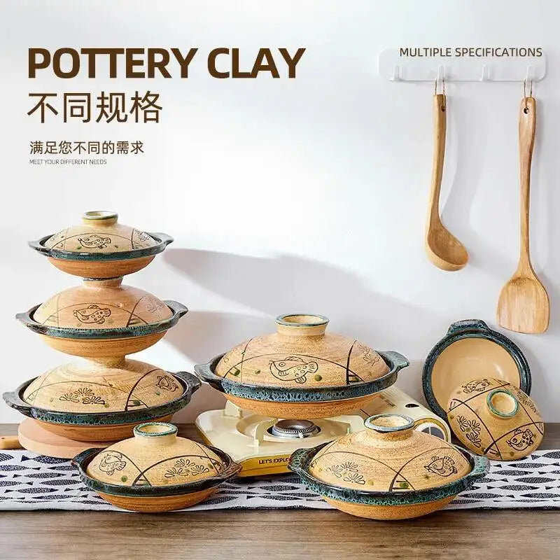 Japanese Clay Casserole Stew Pot Domestic Gas Casserole Soup Pot Open Fire Shallow Pot Ceramic Rice Cooking Pan For Gas Stove Oasis Select