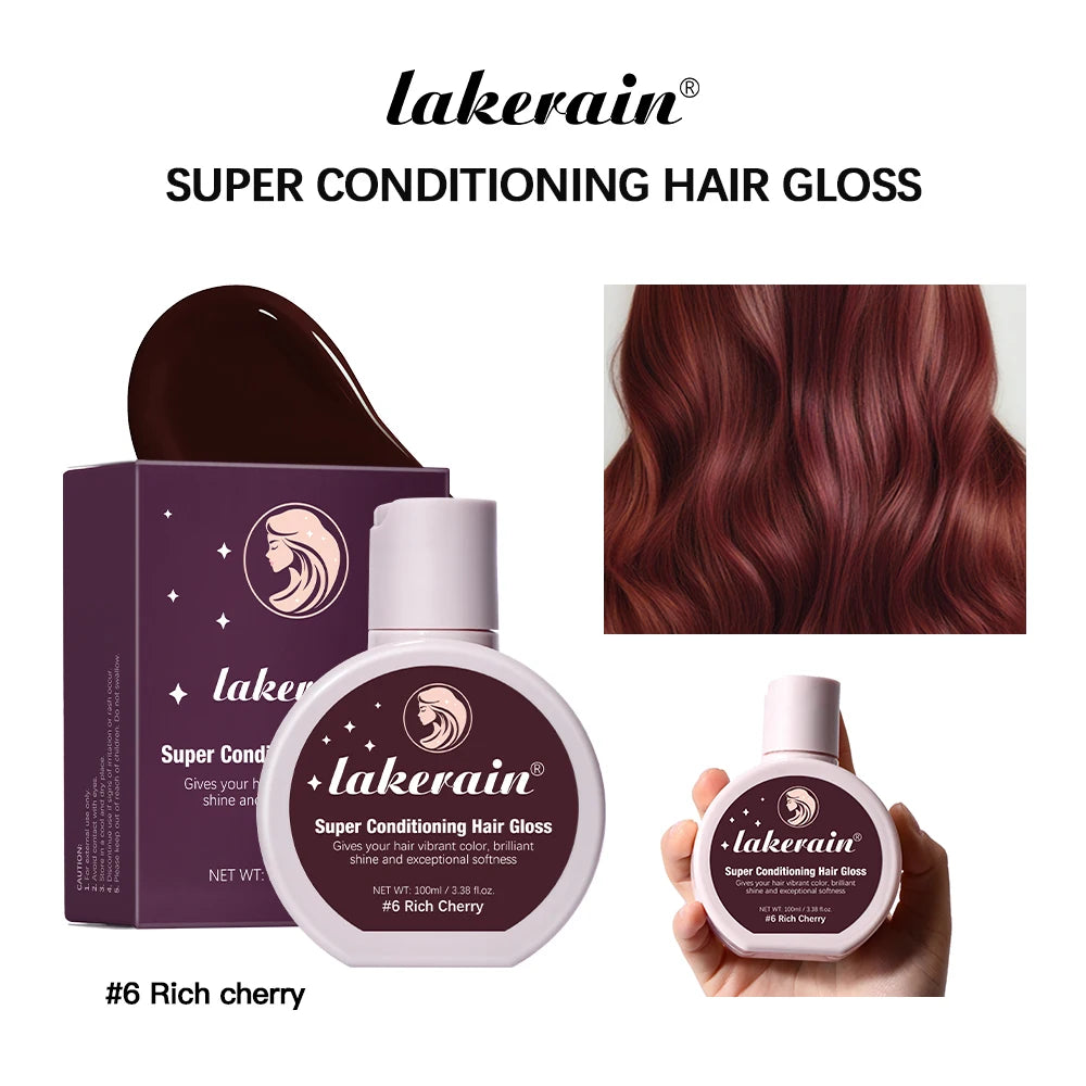 Super Conditioning Hair Gloss Enhance Color Luster Nourishing Repairing Long-lasting Color Hair Tinted Moisturizer No Need Mix Oasis Select Rich Cherry
