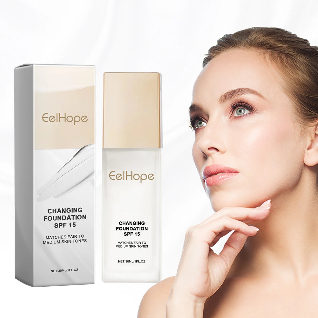 Color Changing Foundation Moisturizing Hides Wrinkles Lines SPF 15+ Hydrating Color Longwearing Waterproof Makeup Base Concealer Oasis Select