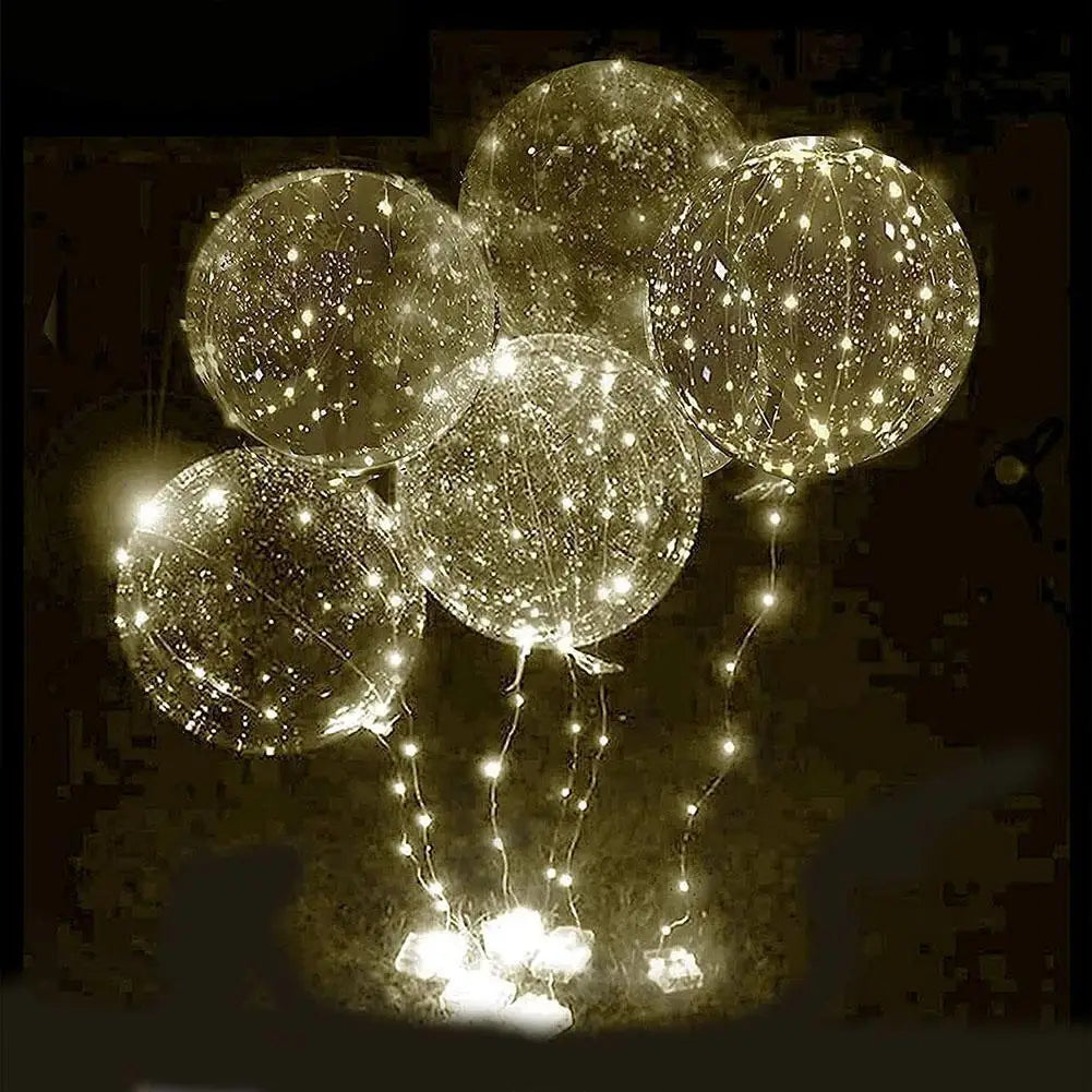 LED Light-Up Bobble Balloons 3-Pack – Colorful Party Décor