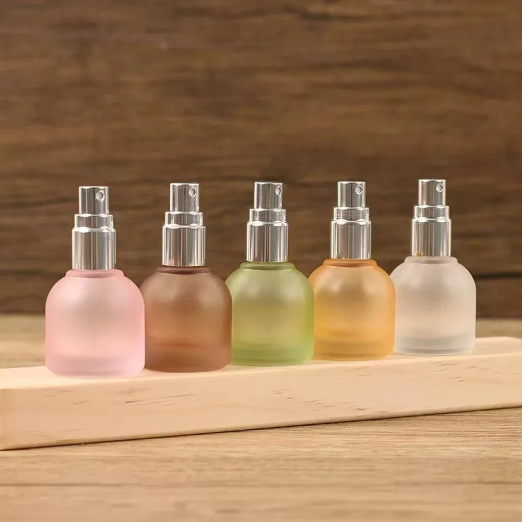 10ml Refillable Perfume Bottle Frosted Glass Spray Bottle Portable Empty Perfume Bottles With Wooden Cap for Travel Storage Oasis Select