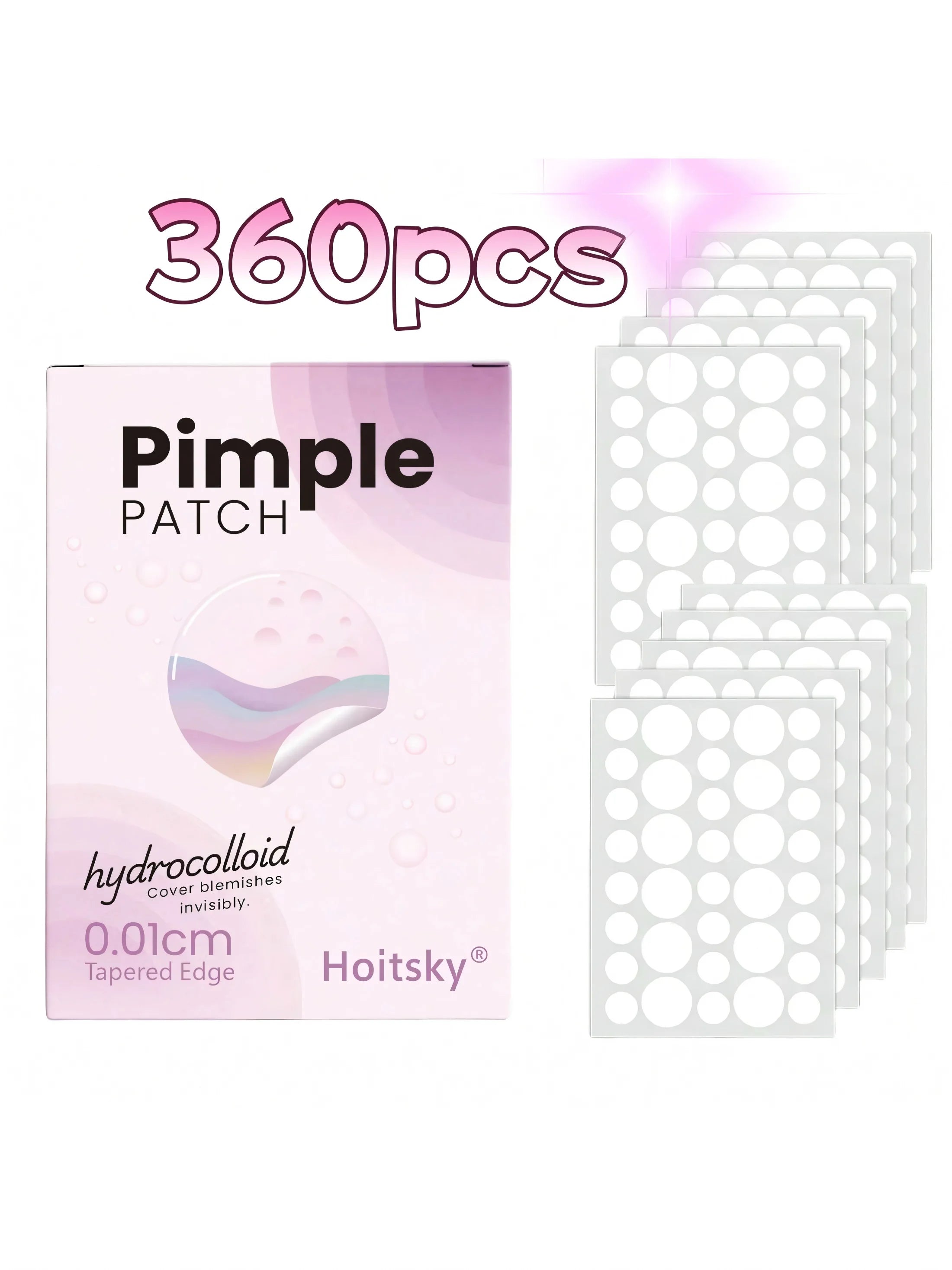 180/360 pieces of transparent, skin tone water-based gel acne patches, suitable for covering acne and pimples Oasis Select touming-360pcs