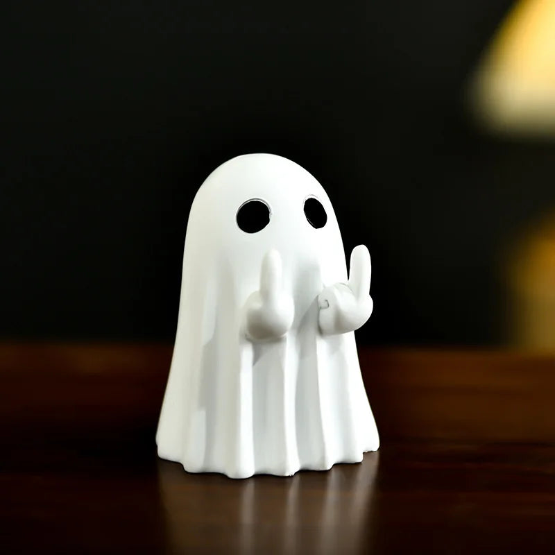 Halloween Cute Ghost Decoration Creative Middle Finger Table Ornament Artifact Gift Home Accessories Oasis Select