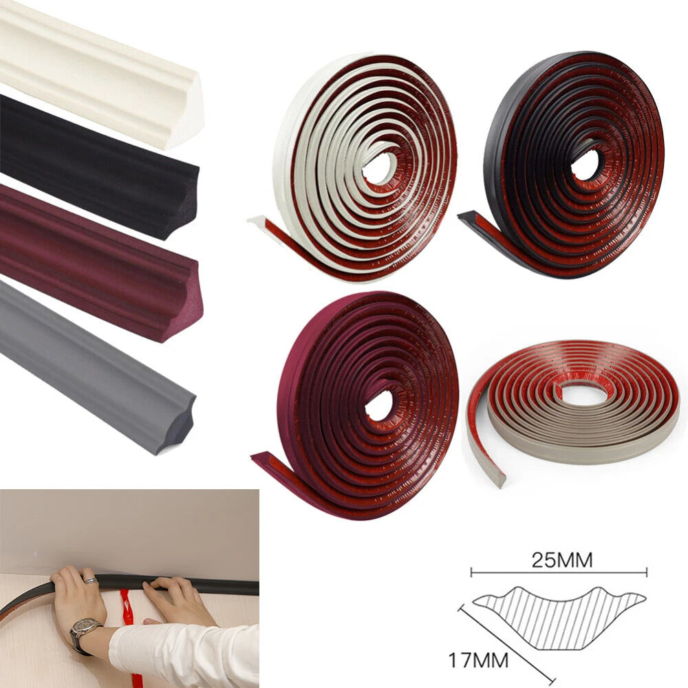 5M Self-Adhesive Wall Inner Corner Trim Corner Molding Line Tape Skirting Line Ceiling Caulk Internal Strip Edge Strip Home Dec Oasis Select