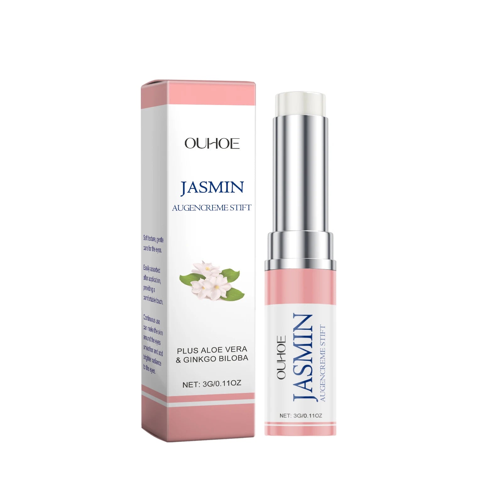 Gentle Nourishing Jasmine Eye Cream Stick, Hydrates Eye Area For Delicate Skin, Tender And Suitable For Daily Eye Care Oasis Select 3g boxed