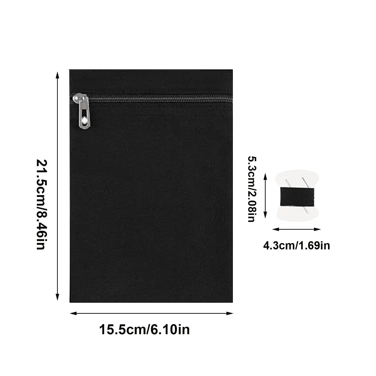2Pcs Sew In Zipper Pocket Anti Theft Hidded Pocket For Jacket Pants Travel Hiking Sports Wear DIY Craft Security Pockets Oasis Select