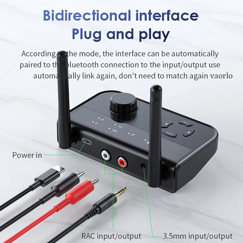 2 In 1 Bluetooth 5.3 Audio Receiver Transmitter 3.5mm Aux Jack RCA Stereo Music Wireless Adapter Dongle for TV Car PC Headphones Oasis Select