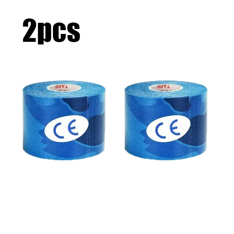 1/2/6pcs Kinesiology Tape Athletic Recovery Elastic Tape Kneepad Muscle Pain Relief Knee Pads Support For Gym Fitness Band Oasis Select 2pcs-Blue Camo 5cm