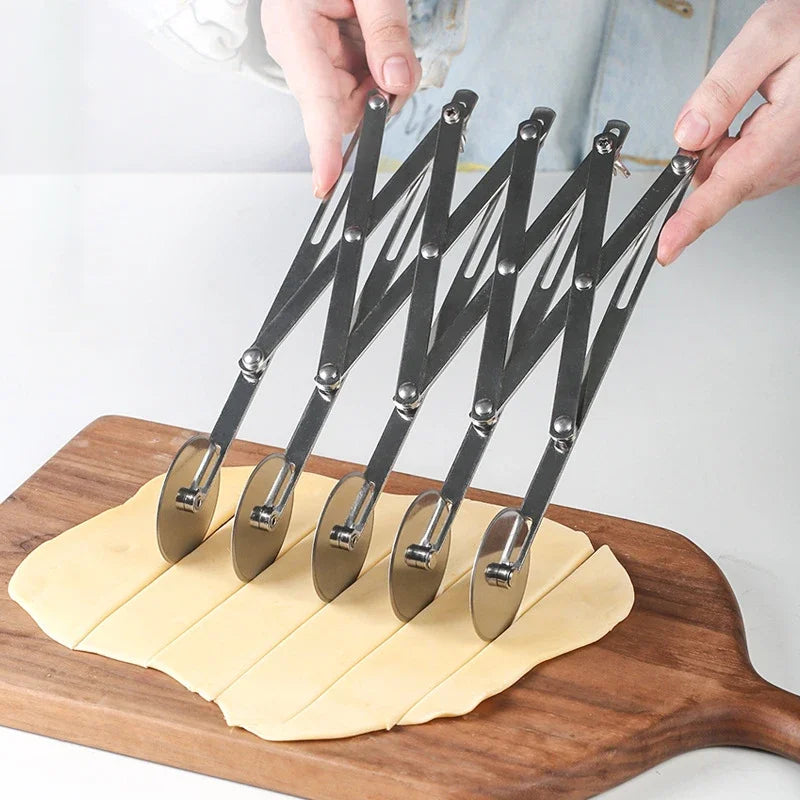 Cutter Dough Divider 3/5/7 Wheel Dough Knife Flexible Roller Blade Pizza Pastry Peeler Stainless Steel Baking Pan Tool Oasis Select