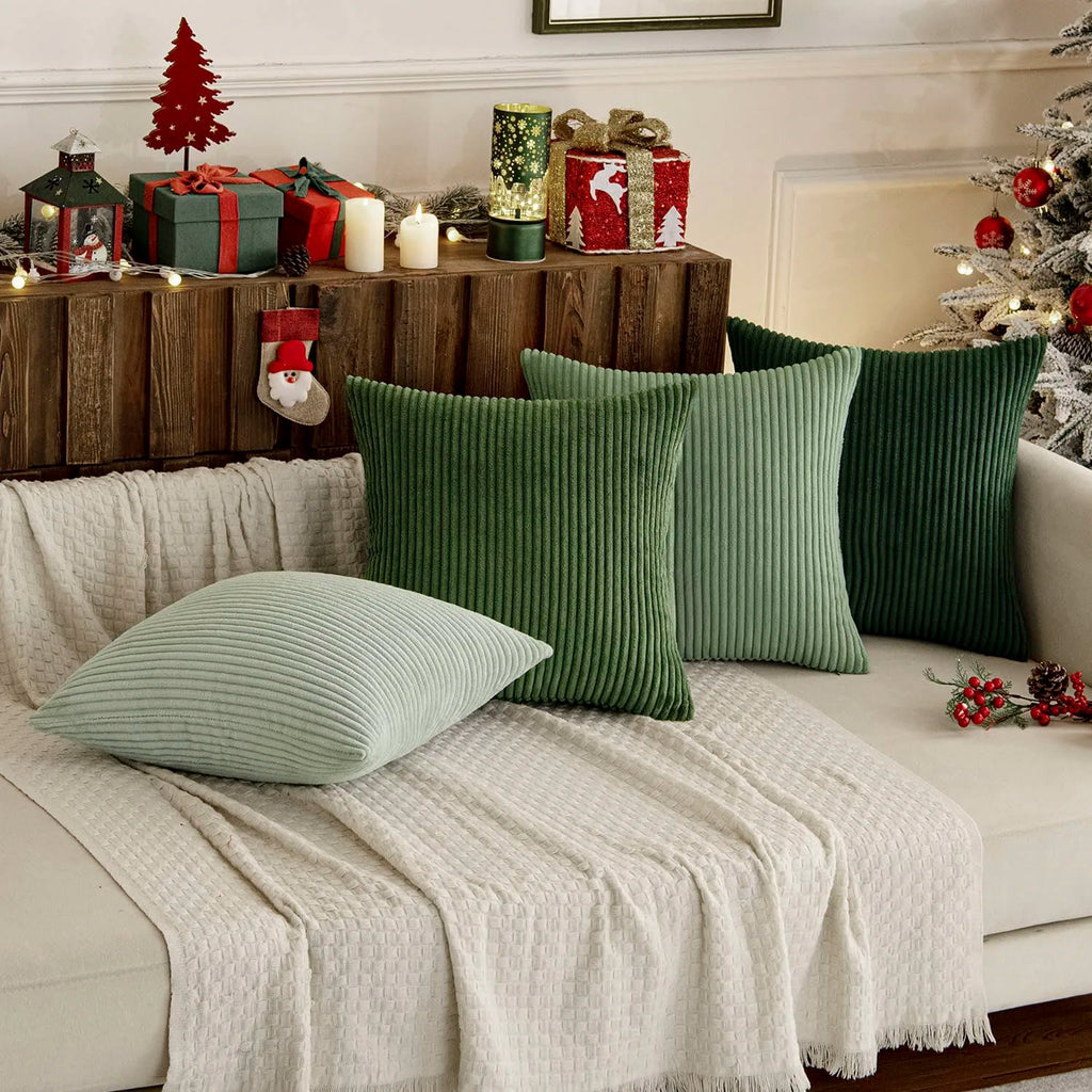 4pcs Boho Farmhouse Throw Pillow Covers Mordern Nordic Cushion Covers Soft Corduroy(pillowcases without inserts) Oasis Select