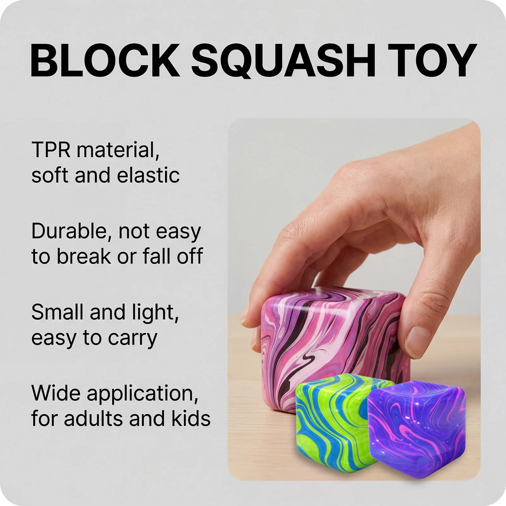 Stress Relief Cube Squeeze Toy Soft Non Sticky Decompression Fidget Toy Slow Rebound Decompression Kid Adults Anxiety Reliever Oasis Select
