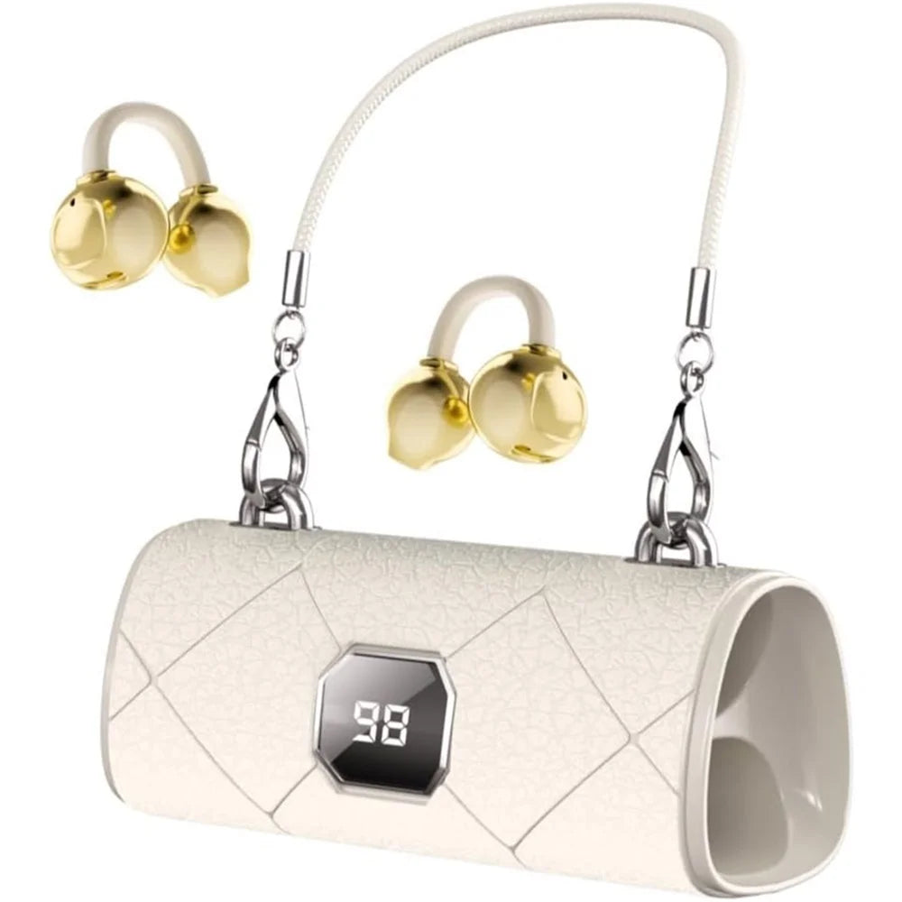 Wireless Bluetooth Earphones Women Sleep Ear Clip Headset Handbag Headphone HD Call Music Noise Reduction Lady Earphones Oasis Select WH