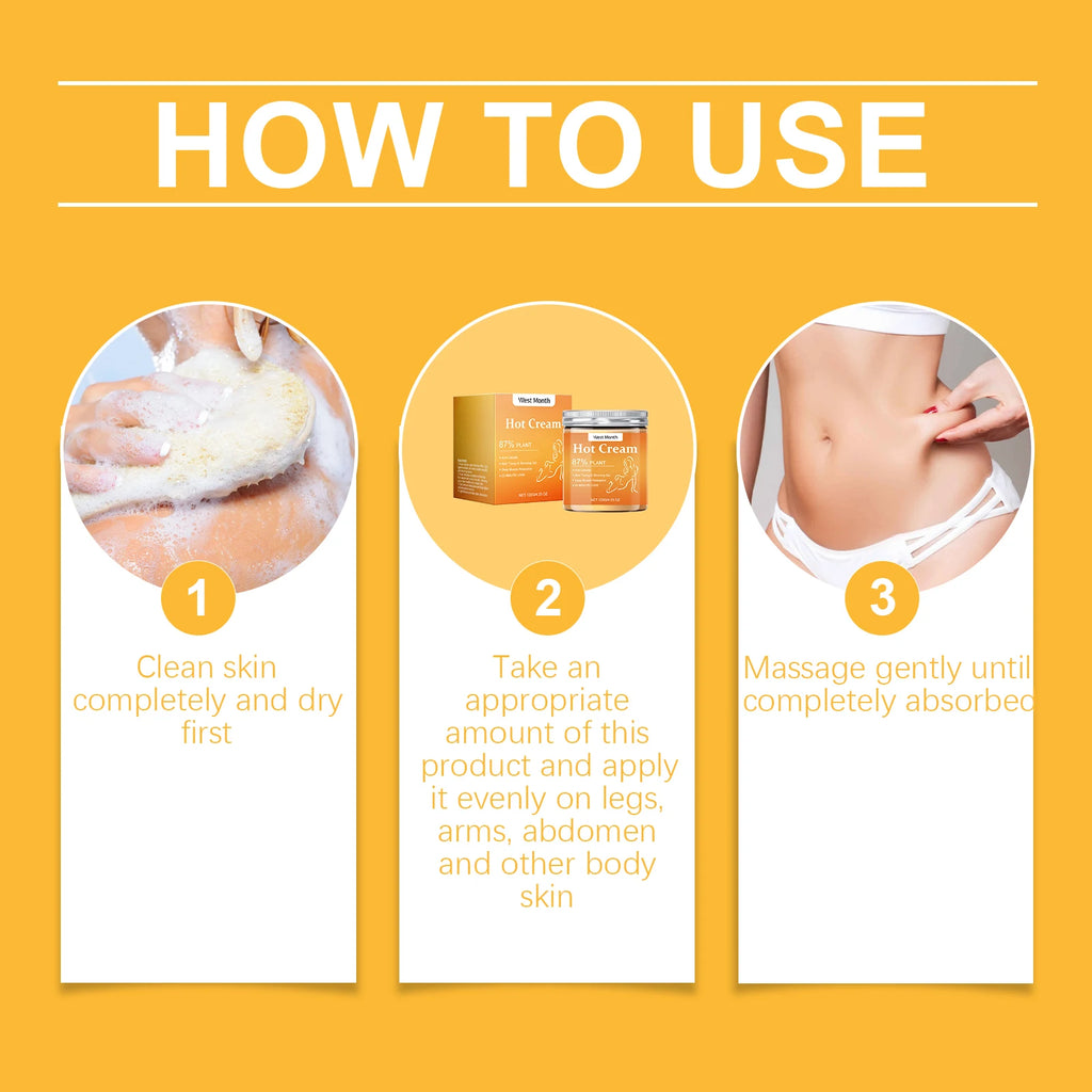 Anti-Cellulite Fat Burner Hot Cream Body Firming Slimming 120g Body Slimming Cream Oasis Select