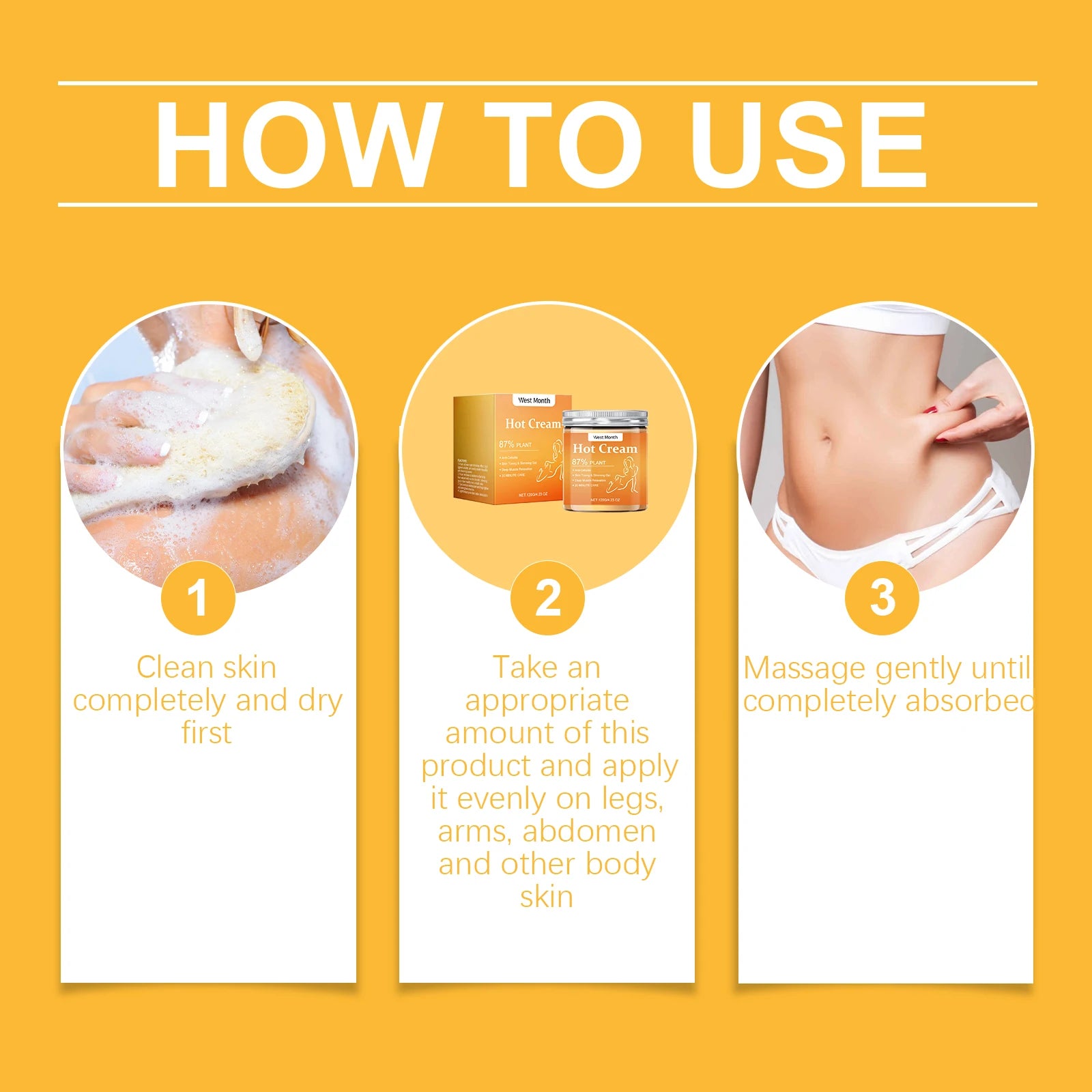 Anti-Cellulite Fat Burner Hot Cream Body Firming Slimming 120g Body Slimming Cream Oasis Select