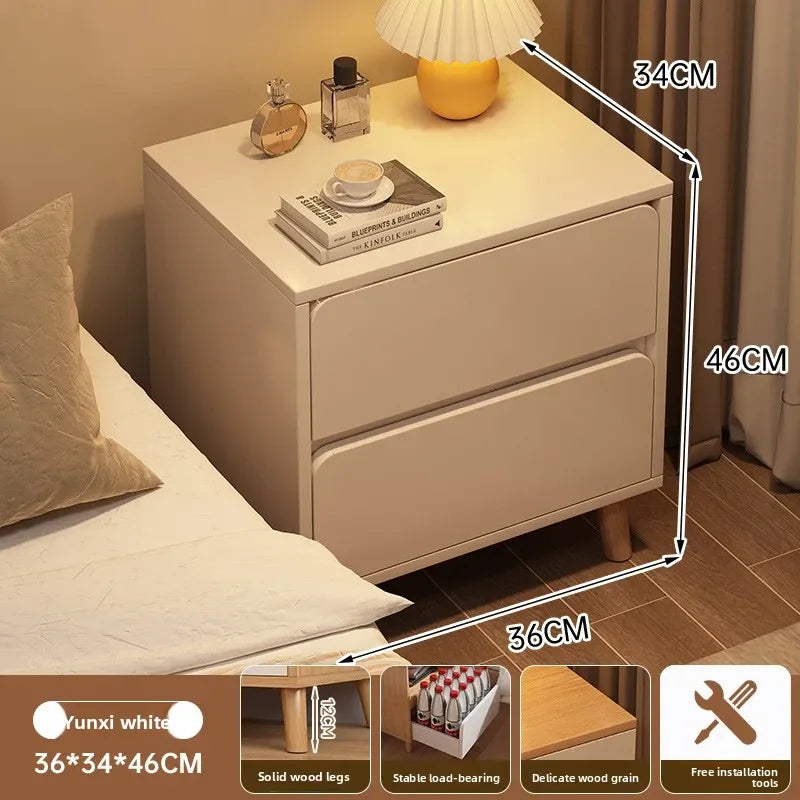 Multi-functional Household Goods Bedside Table Side Cabinet Bedroom Bedside Drawer Storage Cabinet Oasis Select Double Draw A