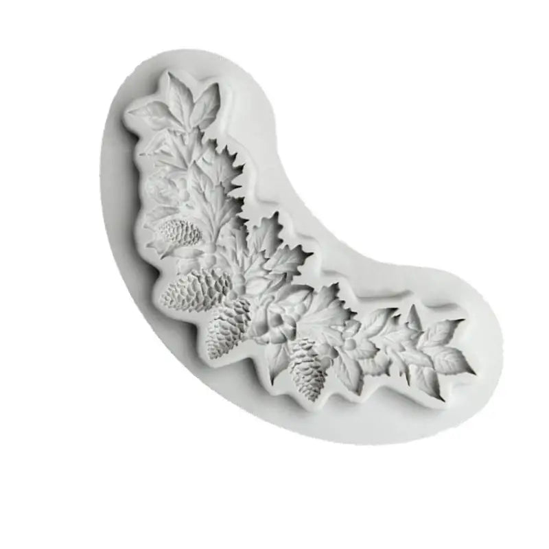 Christmas Silicone Mold Pinecone Fondant Cake Decoration Silicone Mold Hand Made Decorating Leaves Chocolate Candy Kitchenware Oasis Select
