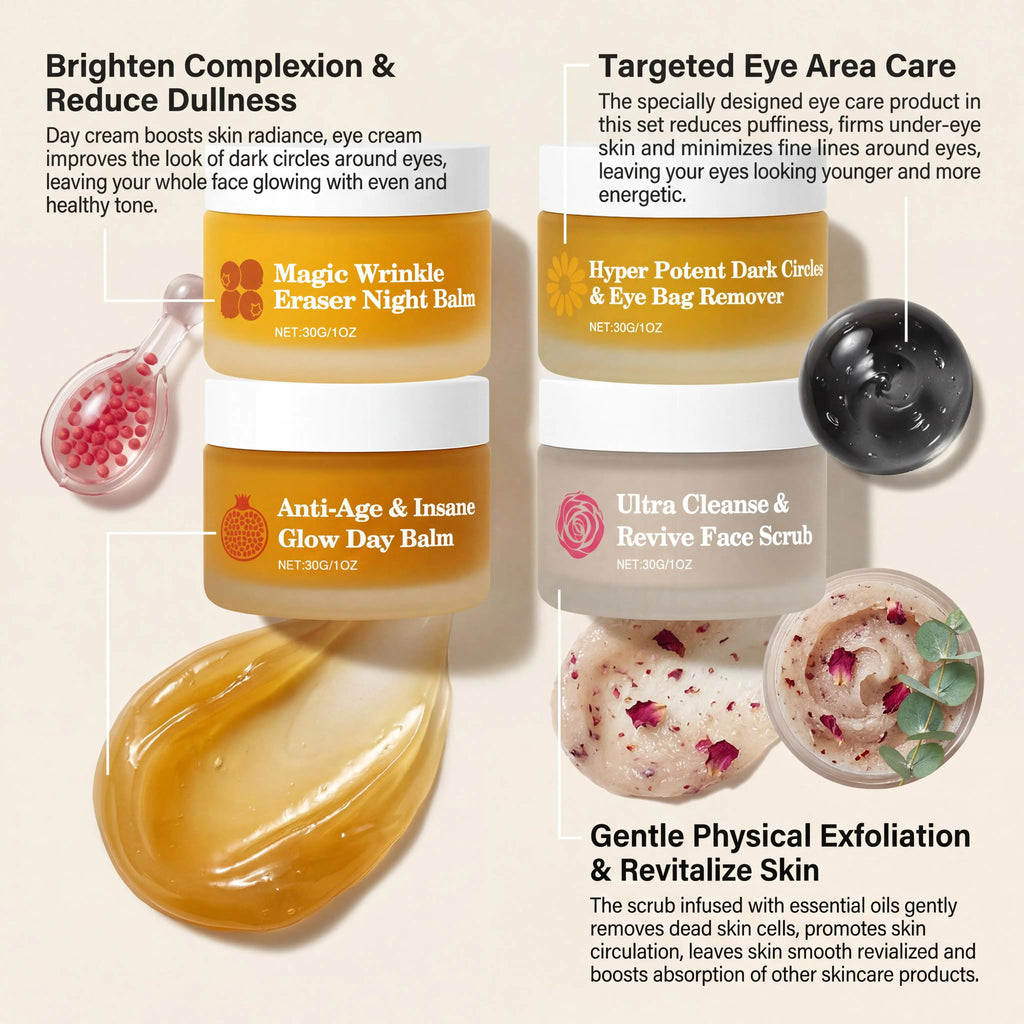 Day Night Skincare Set Moisturizing Repair Skin Barrier Brightening Facial Skins Multi Functional Skincare Eye Face Care Combov Oasis Select