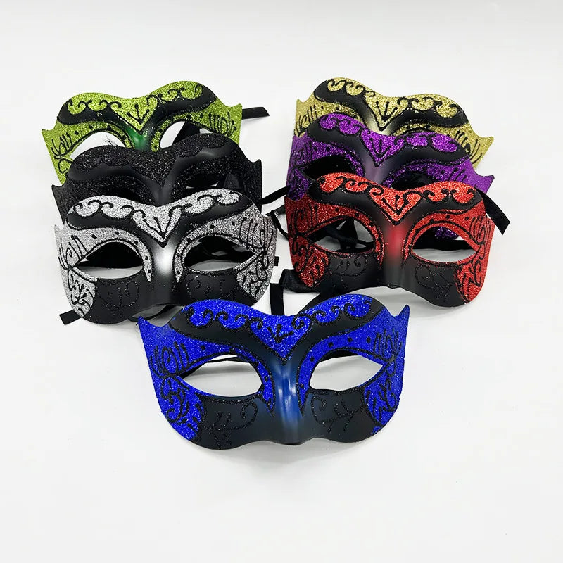Glitter Half Face Masquerade Mask Woman Men Venice Mask Halloween Costume Accessories For Cosplay Party Oasis Select