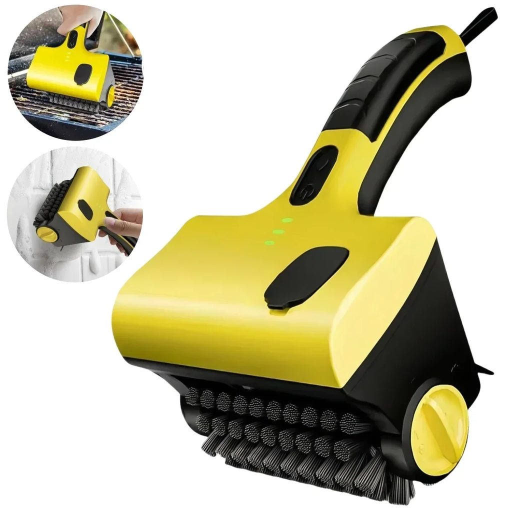 Rechargeable Electric Cleaning Brush for Grill and Kitchen Tiles with Motor Driven Scrubbing Head and Waterproof Construction
