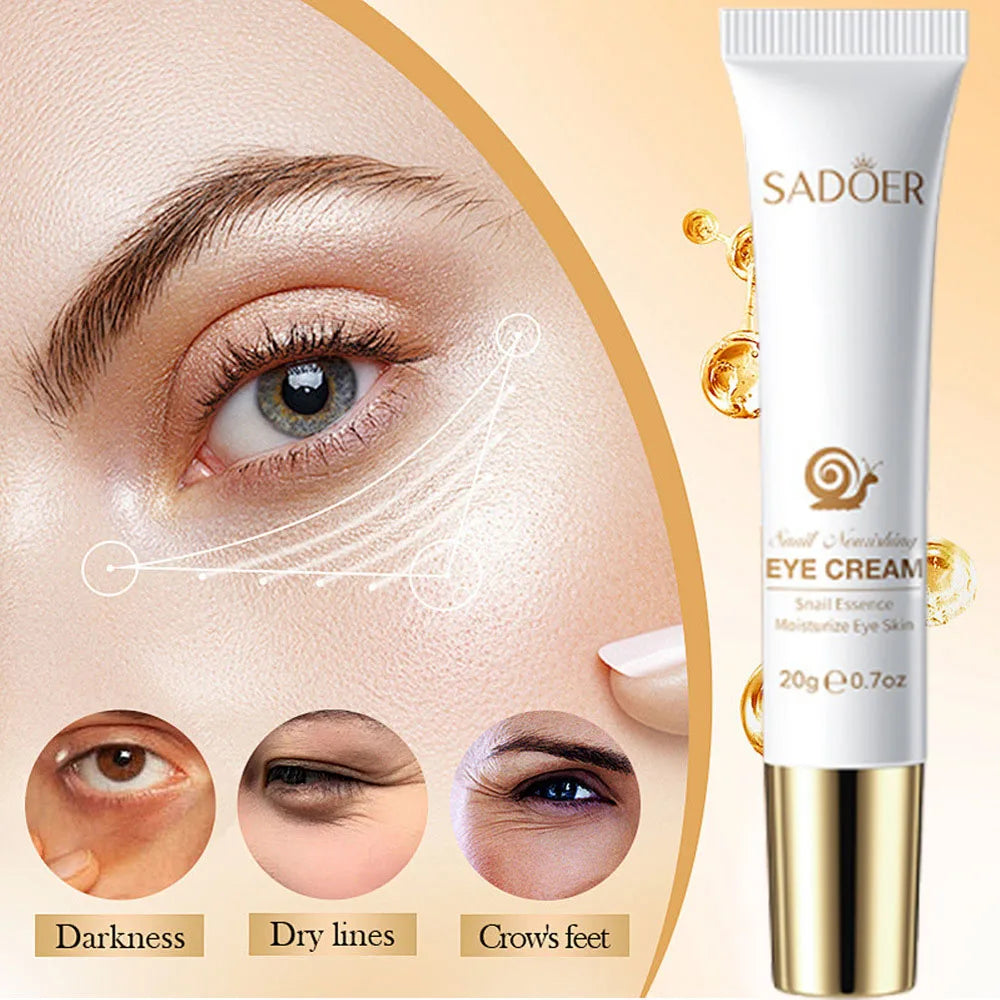 SADOER Snail Eye Cream – Dark Circles, Bags & Anti-Aging Eye Cream Oasis Select
