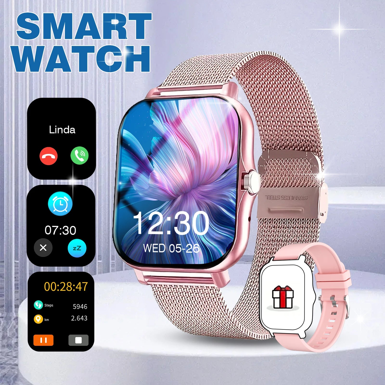 LOMAXFR Smart Watch – Bluetooth Calling, Fitness & Music