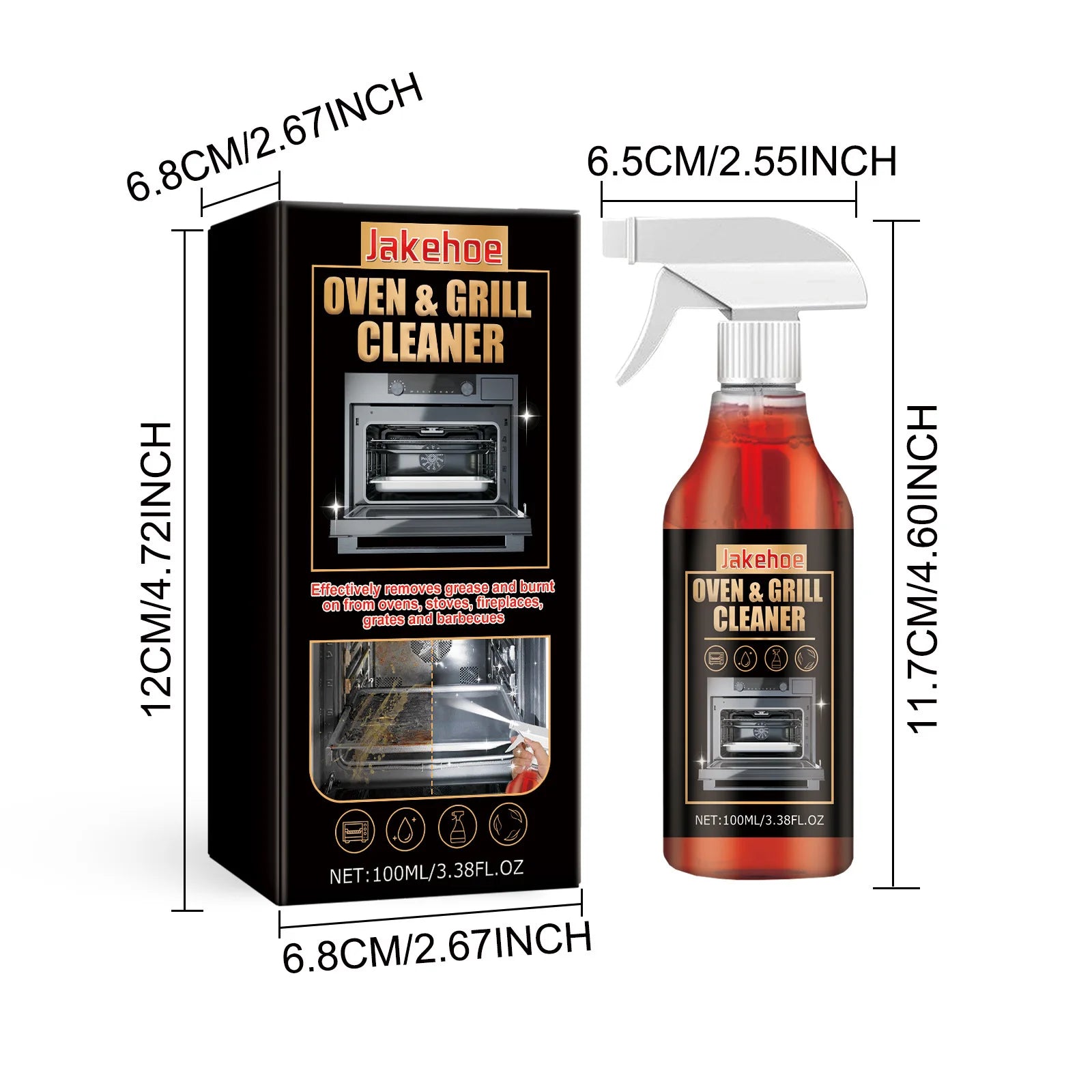 Stove Oven Foam Cleaner Quick Cleaning Inner Wall Dirt Grill Oil Stains Food Residues Unpleasant Odour Grease Stove Oven Cleaner Oasis Select 100ml boxed