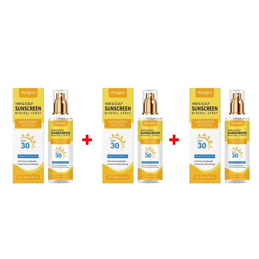 Scalp Hair Sunscreen Spray For Dyed Highlighted Hair UV Protection Prevent Hair Fading Dryness Lightweight Scalp Sunscreen Care Oasis Select 3pcs