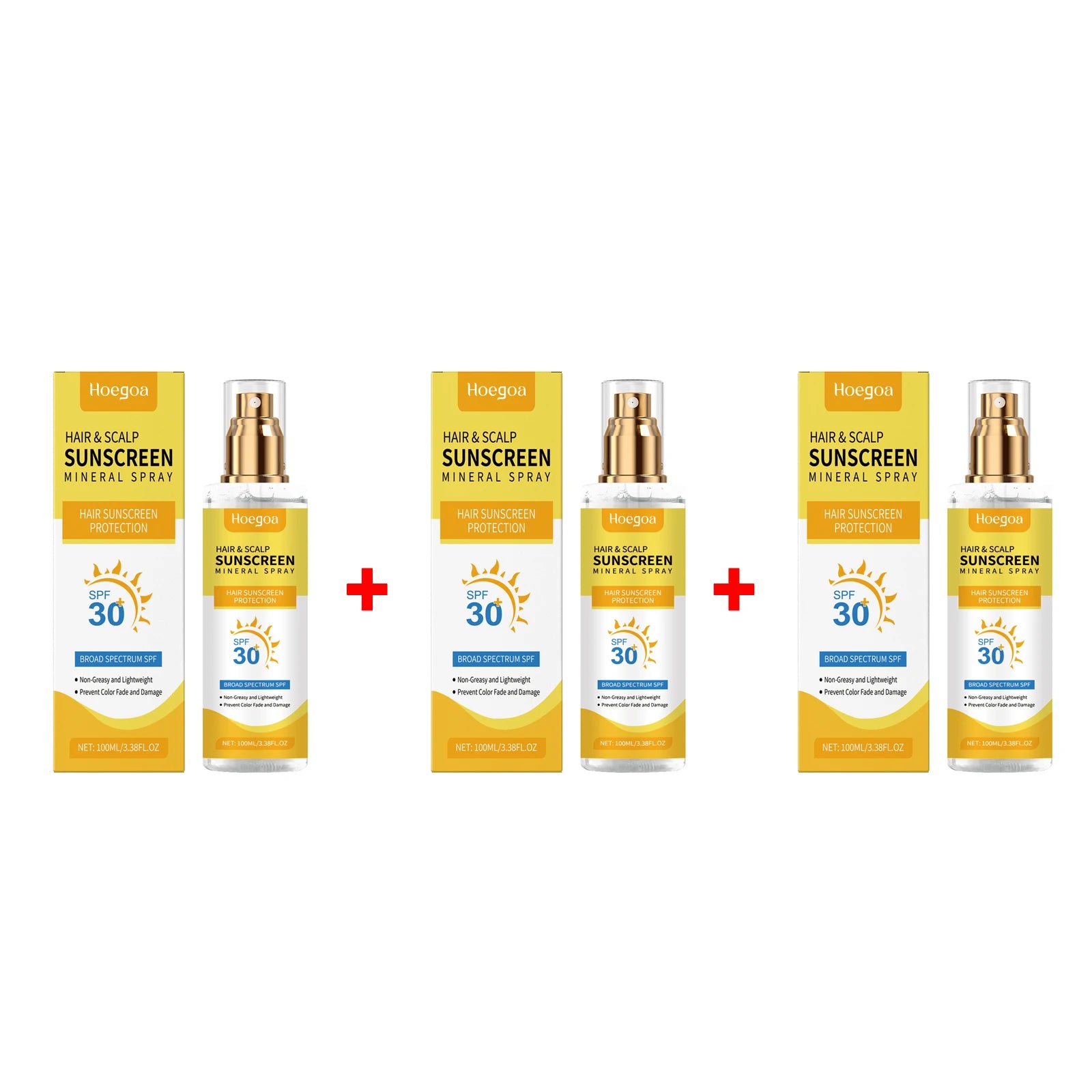 Scalp Hair Sunscreen Spray For Dyed Highlighted Hair UV Protection Prevent Hair Fading Dryness Lightweight Scalp Sunscreen Care Oasis Select 3pcs