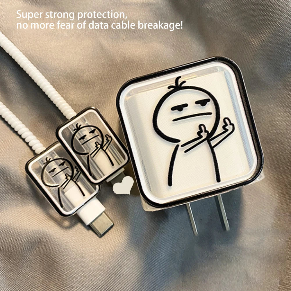 Emoji TPU Cable Protector for iPhone 15 14 13 Pro Max | PD Fast