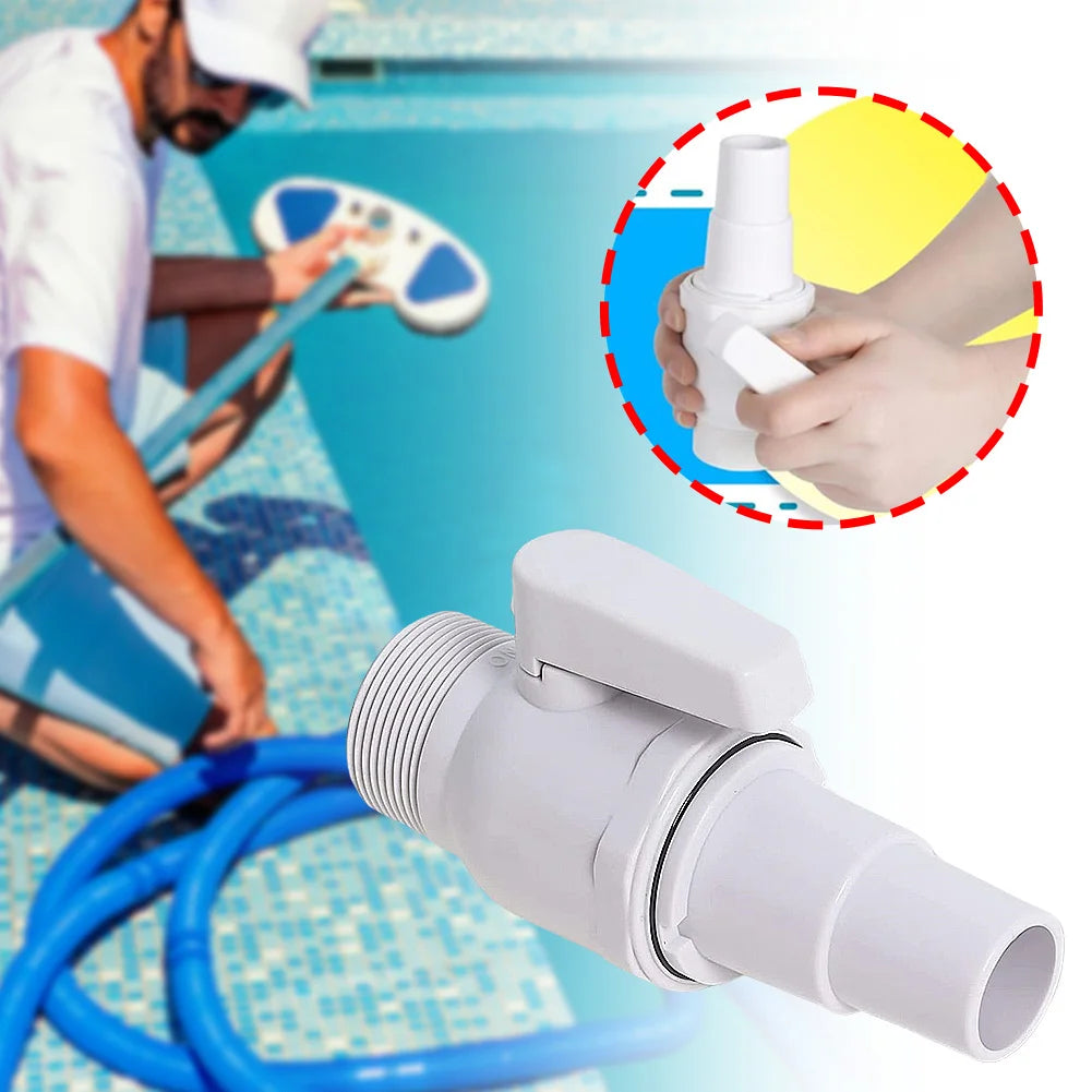 2-Way Pool Pump Valve Ball Valve 1.5 - 1.25in Pool Filter Stop Connector Maximum 50 PSI Pressure Rating for Above Ground Pool Oasis Select