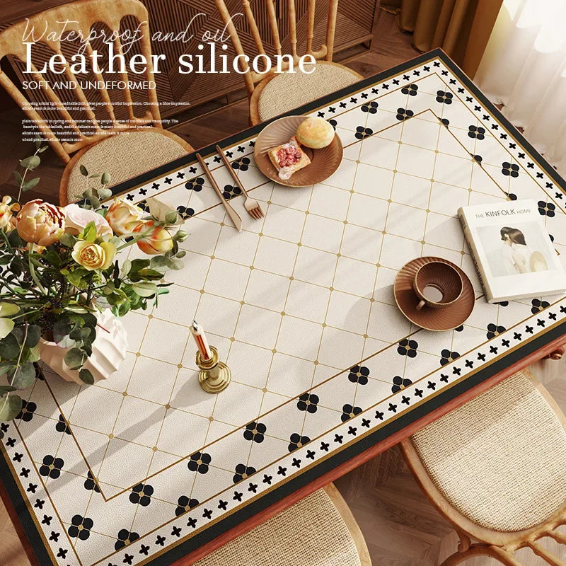 American Retro Tablecloth Waterproof Oil Resistant Scald Resistant and Washable Table Mat Premium Leather Coffee Table Cloth Oasis Select