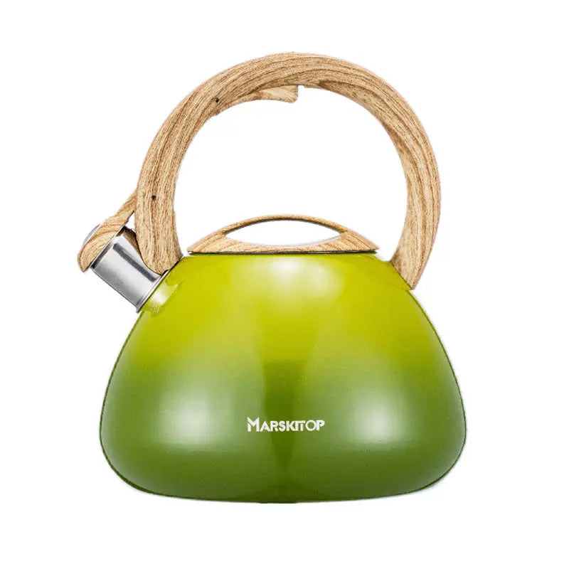Stainless Steel Whistling Kettle Household Large Capacity Water Boiler Suitable for Gas and Induction Cooker Oasis Select Gradient light green